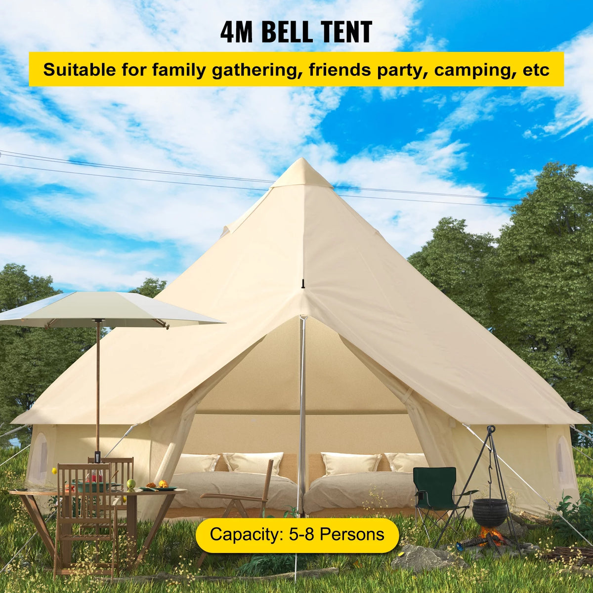 Waterproof Cotton Canvas Bell Tent A912