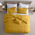 Garment Washed Comforter Set Gold 4 Piece King H199