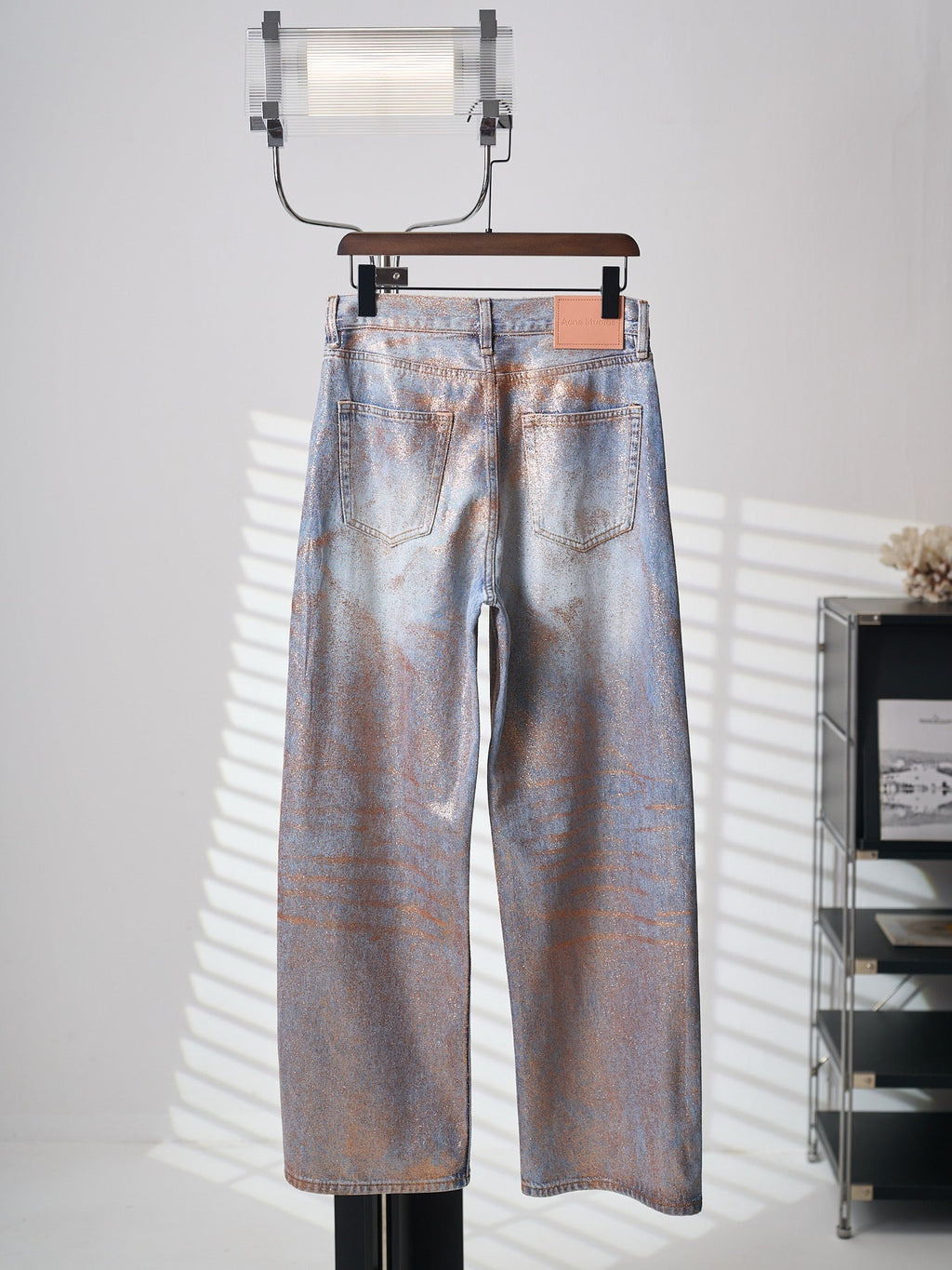 Acne Studios Metallic Gradient Wide‑Leg Jeans