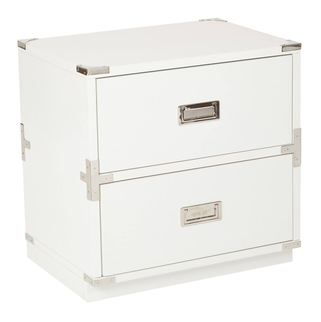 White 2 Drawer Cabinet M687361