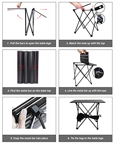 Folding Aluminum Camping Table with Carry Bag N287
