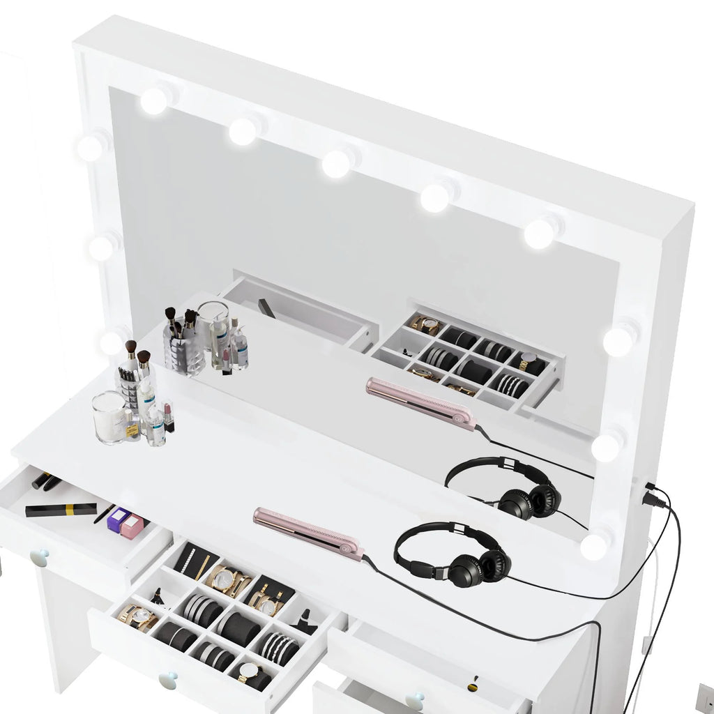 Modern Lighted Vanity Set with Mirror O846278