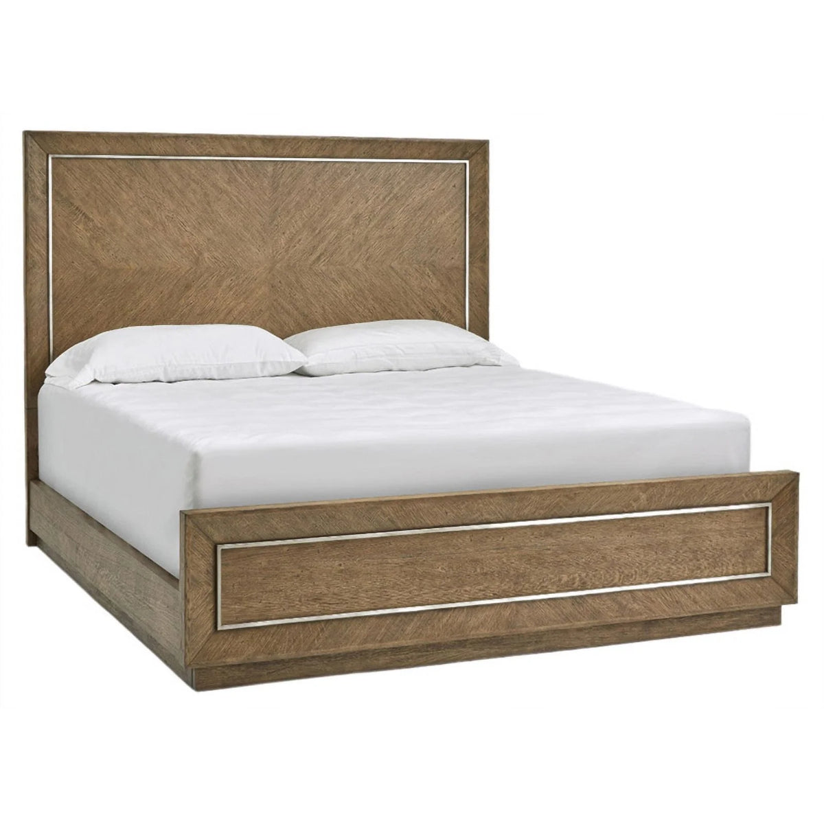 Solid Wood and Veneer Queen Panel Bed J8252