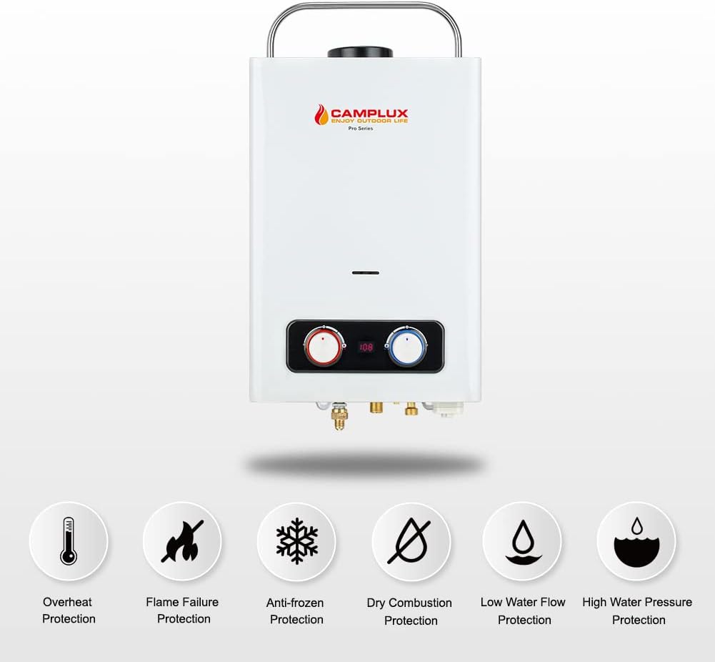 1.58 GPM Tankless Propane Water Heater with Portable Handle, White Z7211