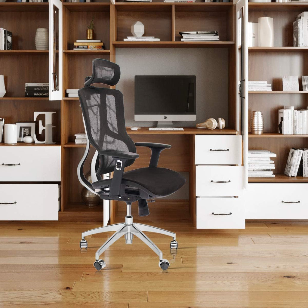 Black Ergonomic Mesh Office Chair with Headrest and 3D Armrest O3536