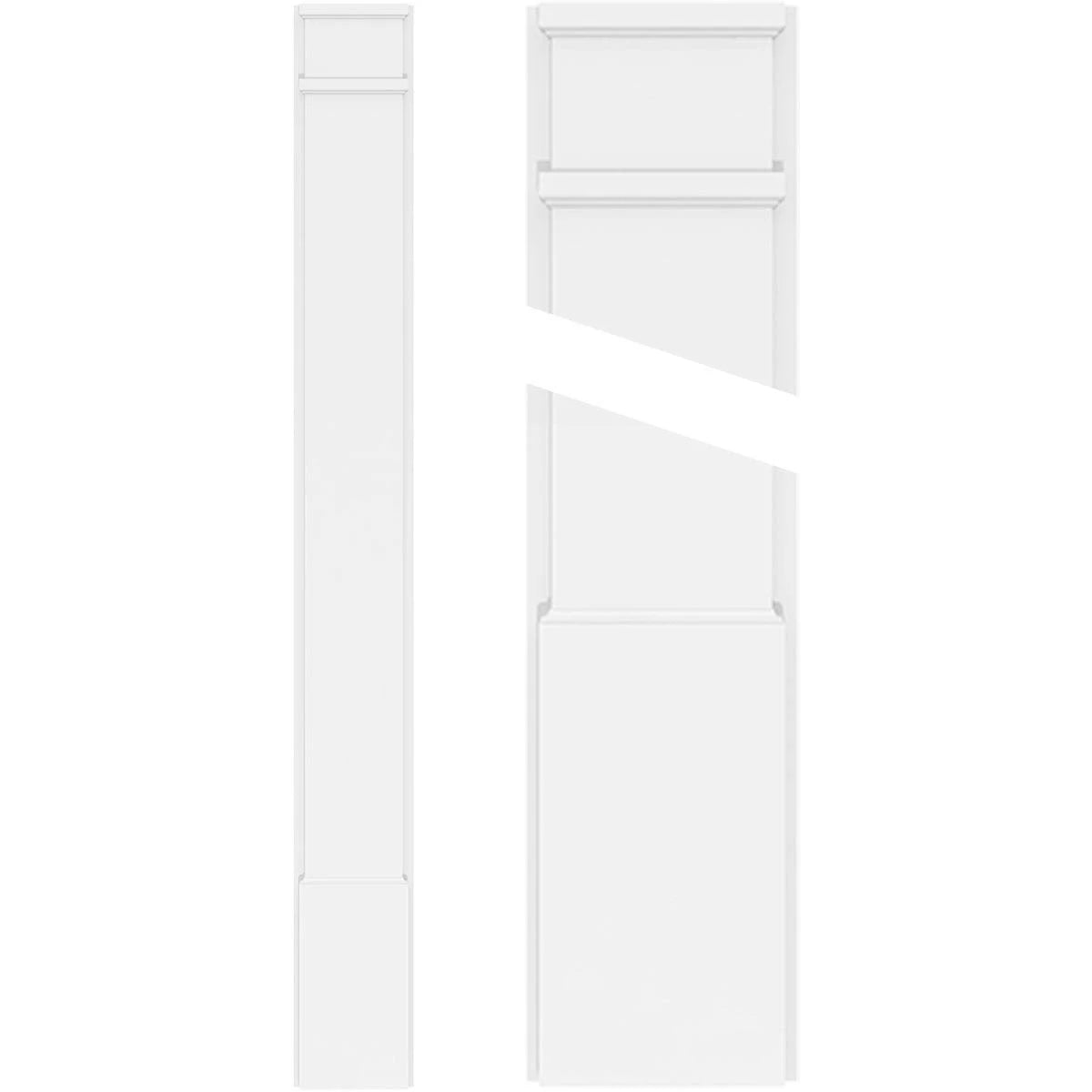 Smooth PVC Pilaster with Decorative Capital & Base (Pair) H945