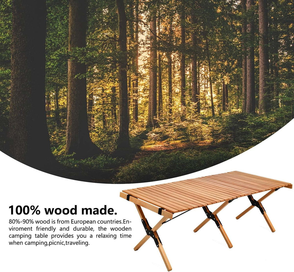 4ft Folding Portable Camping Table with Carry Bag L300