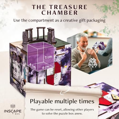 Interactive Wooden Puzzle Box with Hidden Compartments B282316
