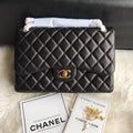 Black Lambskin Flap Bag W746