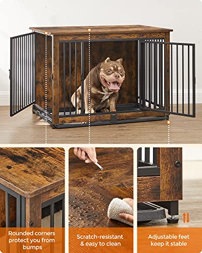 38 Inches Dog Crate Furniture with Removable Tray V554910