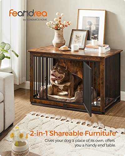 38 Inches Dog Crate Furniture with Removable Tray V554910