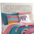 White Engineered Wood Twin Panel Headboard F4608