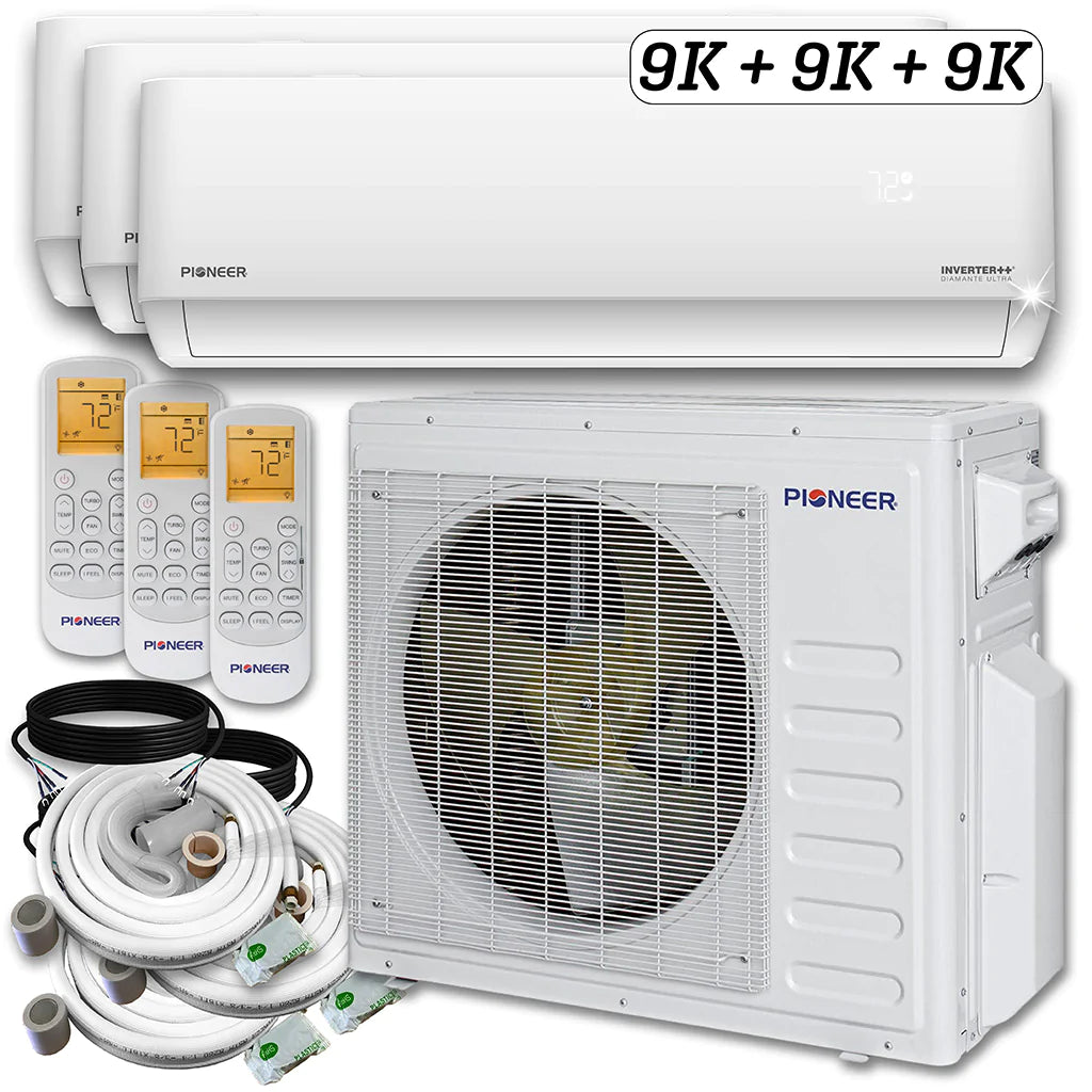 27,000 BTU 3 Zone Ductless Air Conditioner and Heat Pump M3076