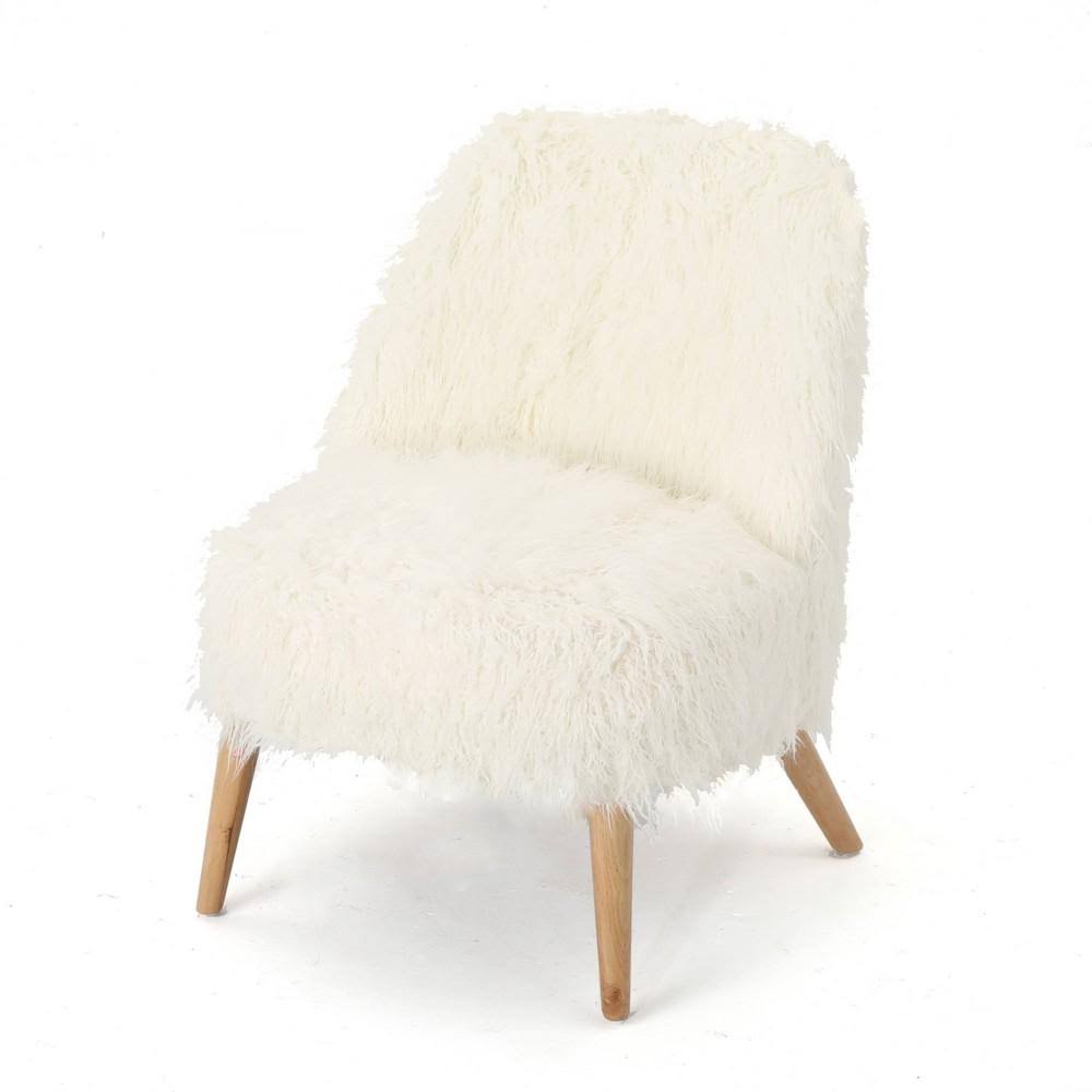 White Faux Fur Accent Chair S91483