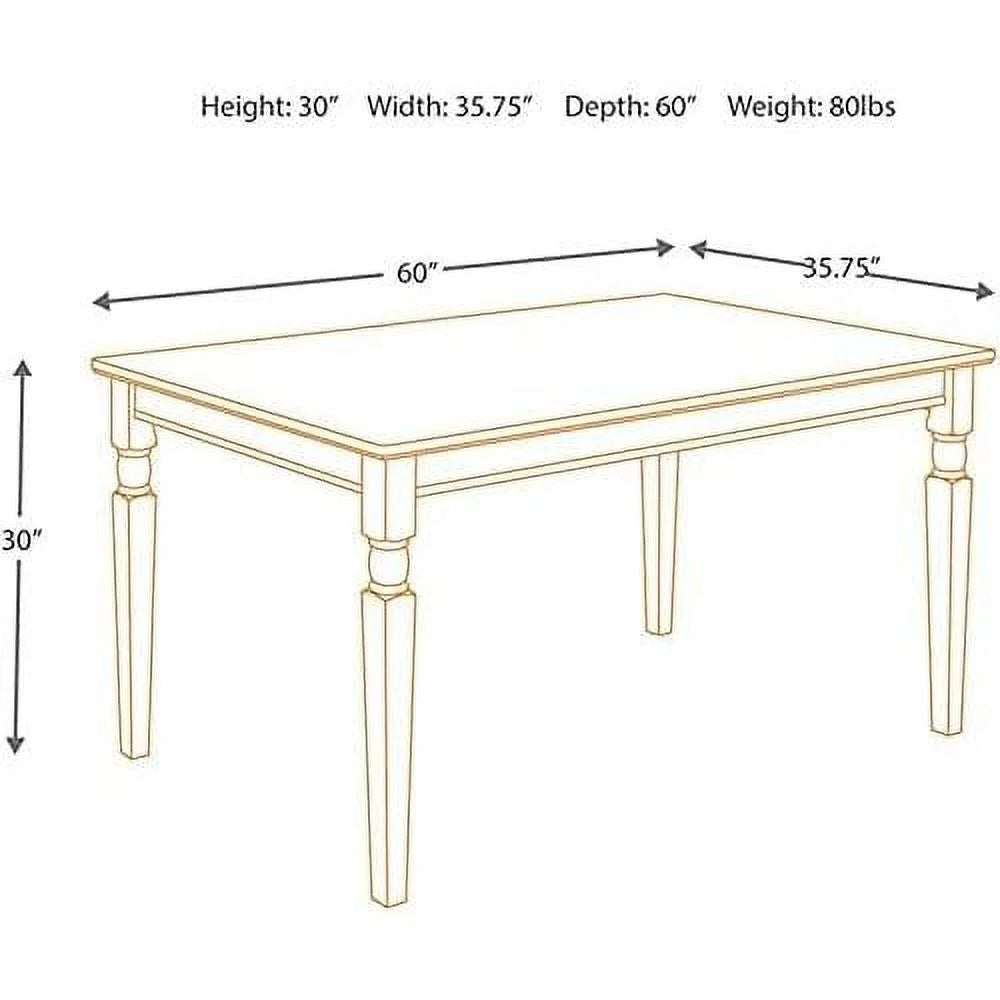 Solid Two-Toned Rectangular Dining Table D878